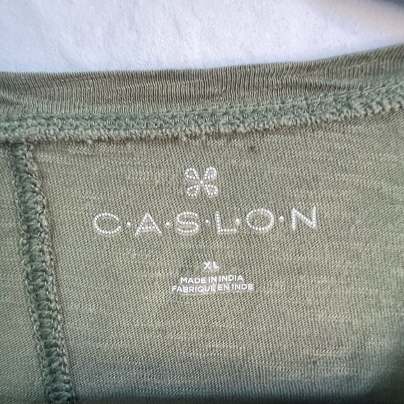 Set of 4 Caslon Long Sleeve Slubbed Cotton Tops -Black, Navy, Peach & Green - XL - Picture 7 of 11